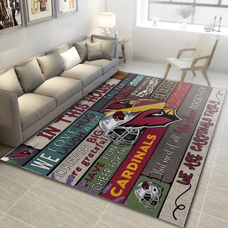 Arizona Cardinals Area Rug NFL Area Rug Living Room Area Rug Indoor Rugs Rectangle Carpet