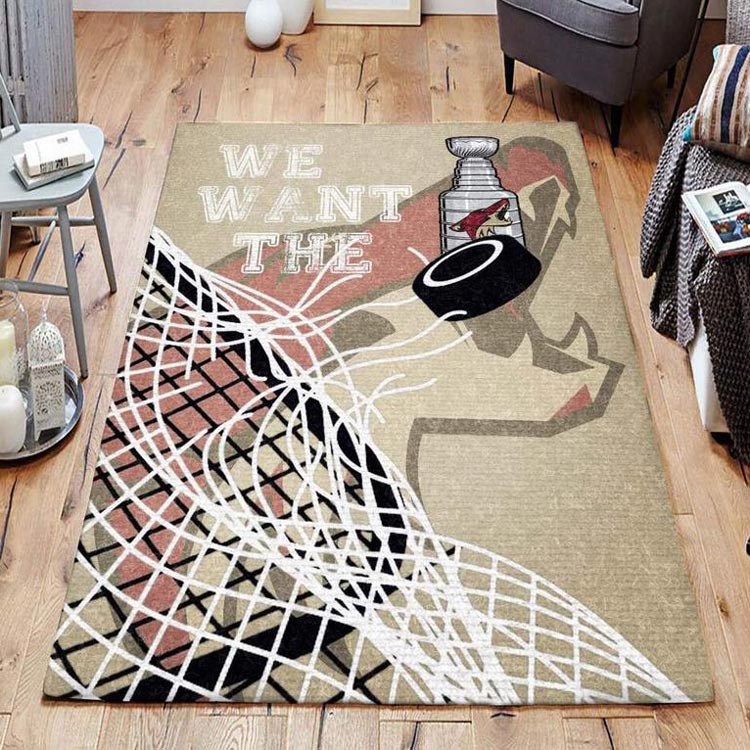 Arizona Coyotes Area Rug NHL Area Rug Dining Room Rug Indoor Rug Rectangle Carpet
