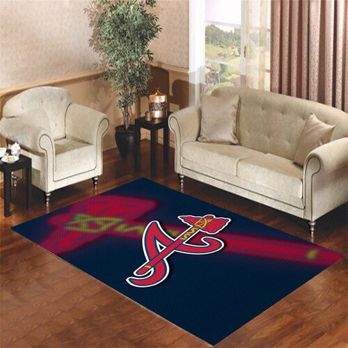 Atlanta Braves Rug MLB Area Rug Bedroom Area Rug Indoor Rugs Rectangle Carpet