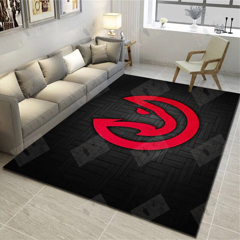 Atlanta Hawks Area Rug NBA Area Rug Dining Room Rug Indoor Indoor Rug Rectangle Carpet