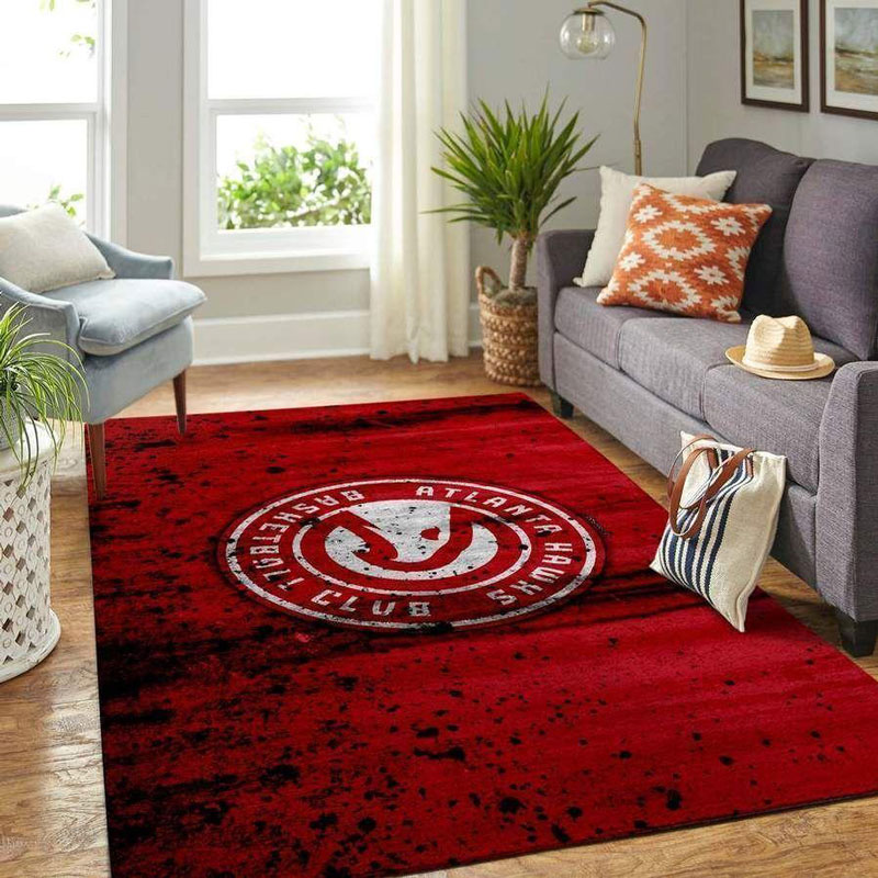 Atlanta Hawks Area Rug NBA Area Rug Bathroom Rugs Indoor Rug Rectangle Carpet