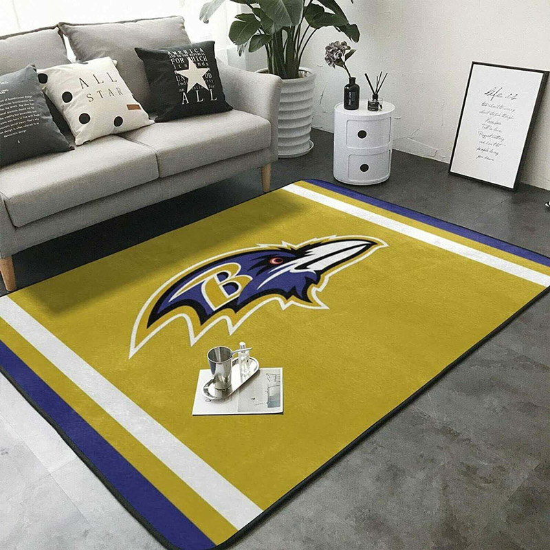 Baltimore Ravens Rug NFL Area Rug Kitchen Rug Indoor Rug Rectangle Carpet
