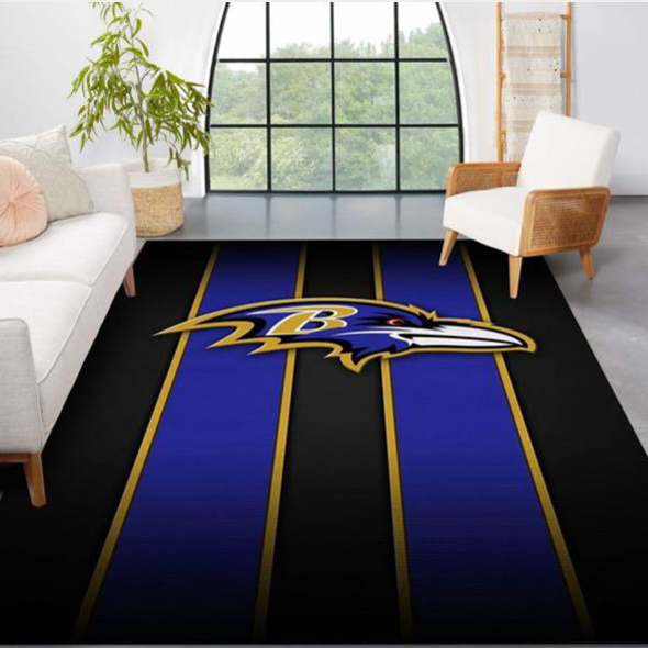 Baltimore Ravens Rug NFL Area Rug Living Room Rug Indoor Rug Rectangle Carpet