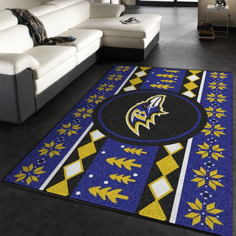 Baltimore Ravens Area Rug NFL Area Rug Bedroom Area Rug Indoor Indoor Rugs Rectangle Carpet