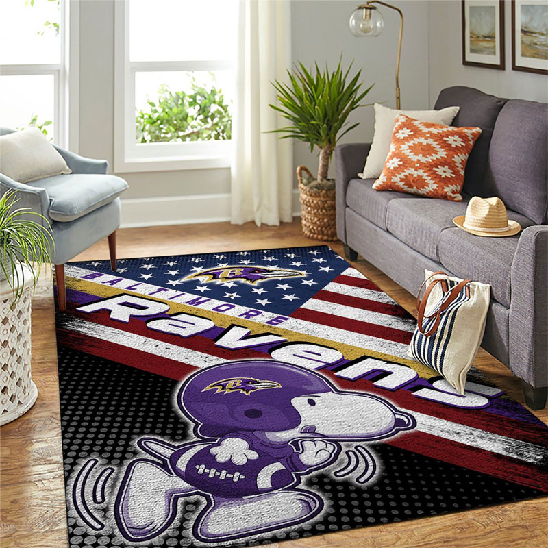 Baltimore Ravens Rug NFL Area Rug Bedroom Area Rug Indoor Rugs Rectangle Carpet