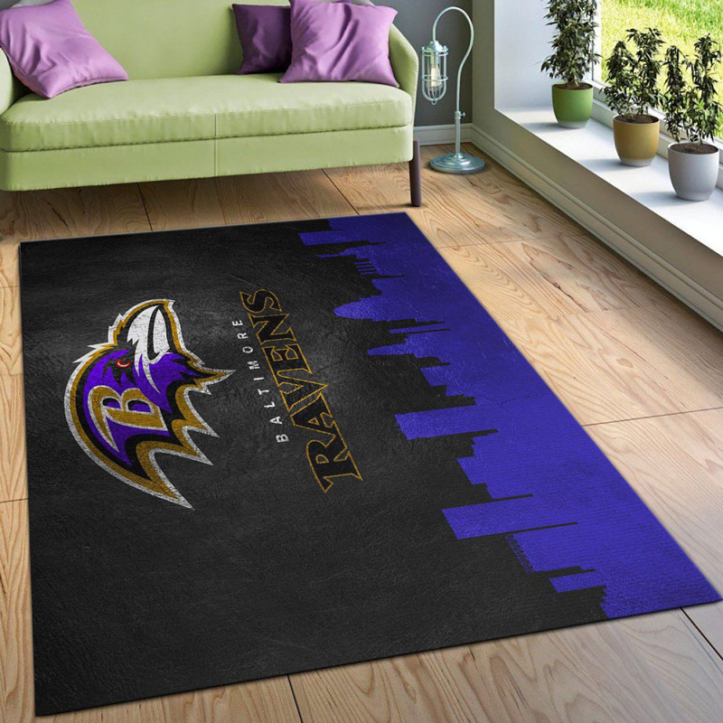 Baltimore Ravens Rug NFL Area Rug Bathroom Rugs Indoor Rug Rectangle Carpet