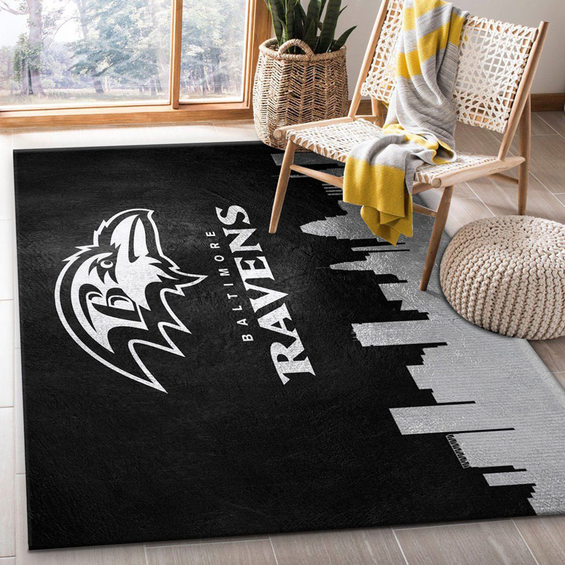 Baltimore Ravens Rug NFL Area Rug Bedroom Area Rug Indoor Rug Rectangle Carpet