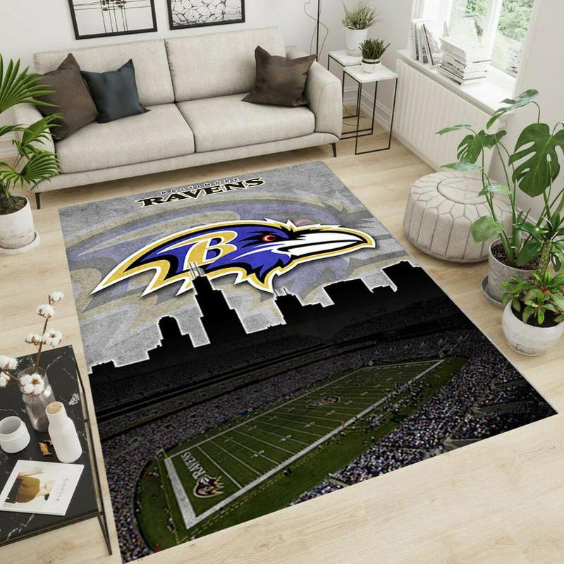Baltimore Ravens Area Rug NFL Area Rug Bedroom Rug Indoor Indoor Rugs Rectangle Carpet