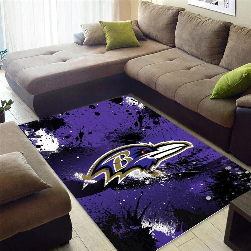 Baltimore Ravens Area Rug NFL Area Rug Dining Room Rug Indoor Indoor Rug Rectangle Carpet