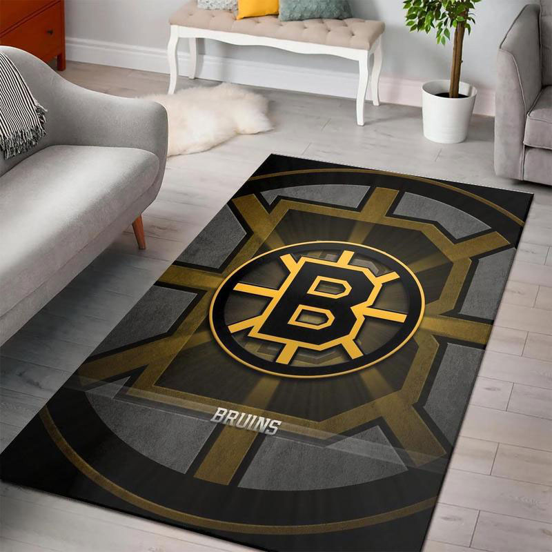 Boston Bruins Rug NHL Area Rug Living Room Rug Indoor Rug Rectangle Carpet