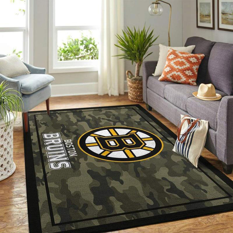 Boston Bruins Area Rug NHL Area Rug Kitchen Rug Indoor Rug Rectangle Carpet