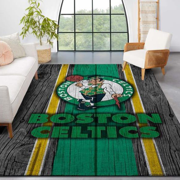 Boston Celtics Area Rug NBA Area Rug Bedroom Area Rug Indoor Rug Rectangle Carpet