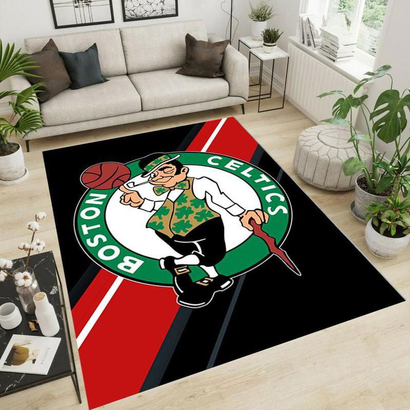 Boston Celtics Area Rug NBA Area Rug Kitchen Rug Indoor Indoor Rugs Rectangle Carpet