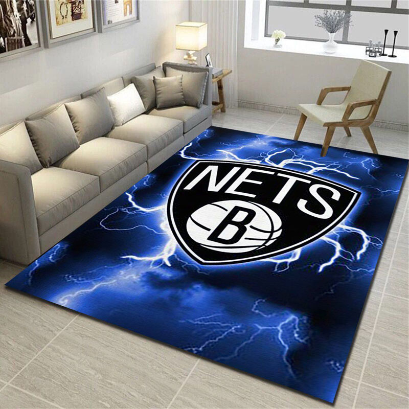 Brooklyn Nets Rug NBA Area Rug Dining Room Rugs Indoor Indoor Rug Rectangle Carpet