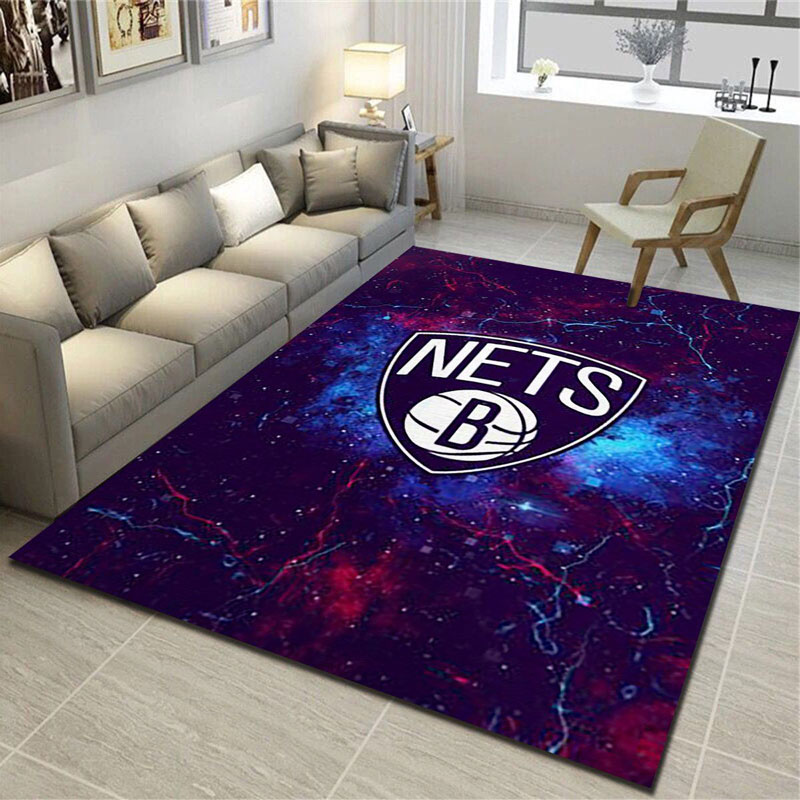 Brooklyn Nets Area Rug NBA Area Rug Bathroom Rugs Indoor Rugs Rectangle Carpet