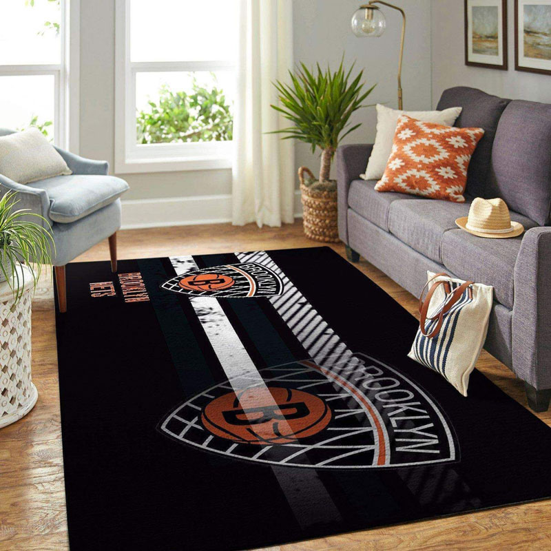 Brooklyn Nets Area Rug NBA Area Rug Kitchen Rug Indoor Rugs Rectangle Carpet