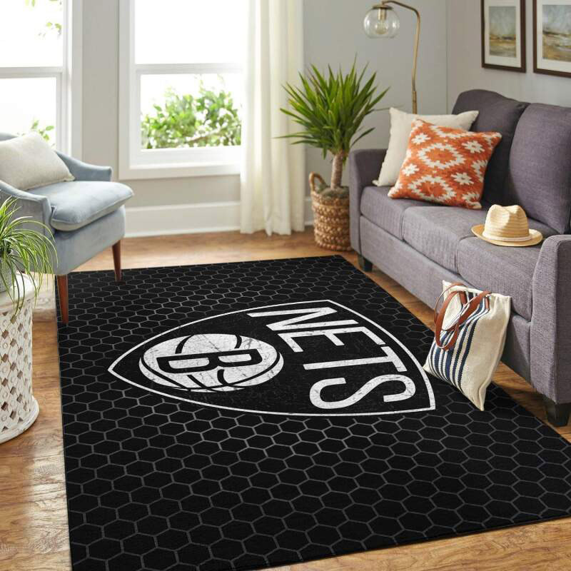 Brooklyn Nets Area Rug NBA Area Rug Bedroom Area Rug Indoor Indoor Rug Rectangle Carpet