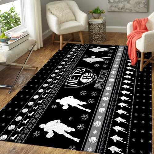 Brooklyn Nets Rug NBA Area Rug Dining Room Rugs Indoor Rug Rectangle Carpet