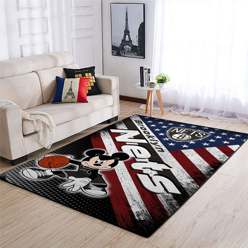 Brooklyn Nets Rug NBA Area Rug Living Room Area Rug Indoor Indoor Rug Rectangle Carpet