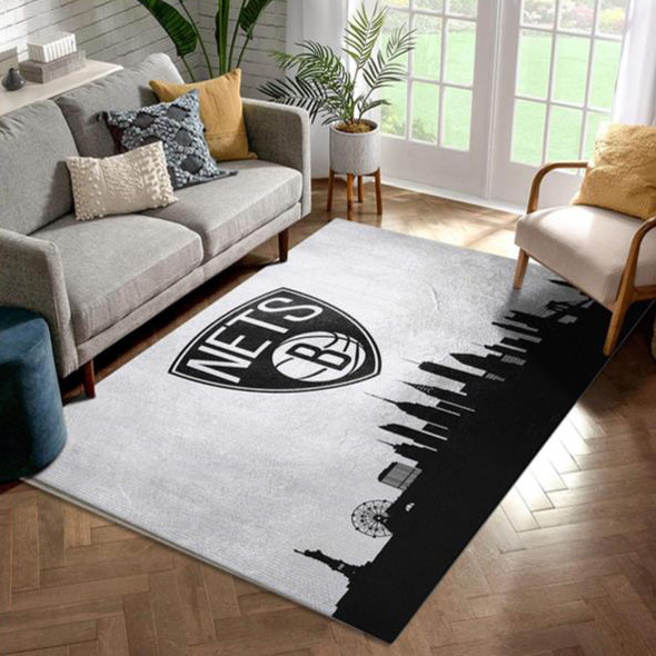 Brooklyn Nets Rug NBA Area Rug Kitchen Rug Indoor Indoor Rugs Rectangle Carpet