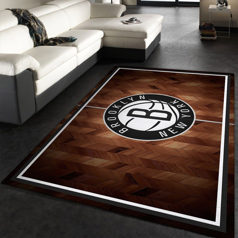 Brooklyn Nets Rug NBA Area Rug Dining Room Rug Indoor Indoor Rugs Rectangle Carpet