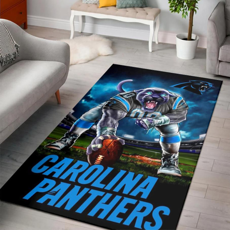 Carolina Panthers Area Rug NFL Area Rug Living Room Rug Indoor Rug Rectangle Carpet