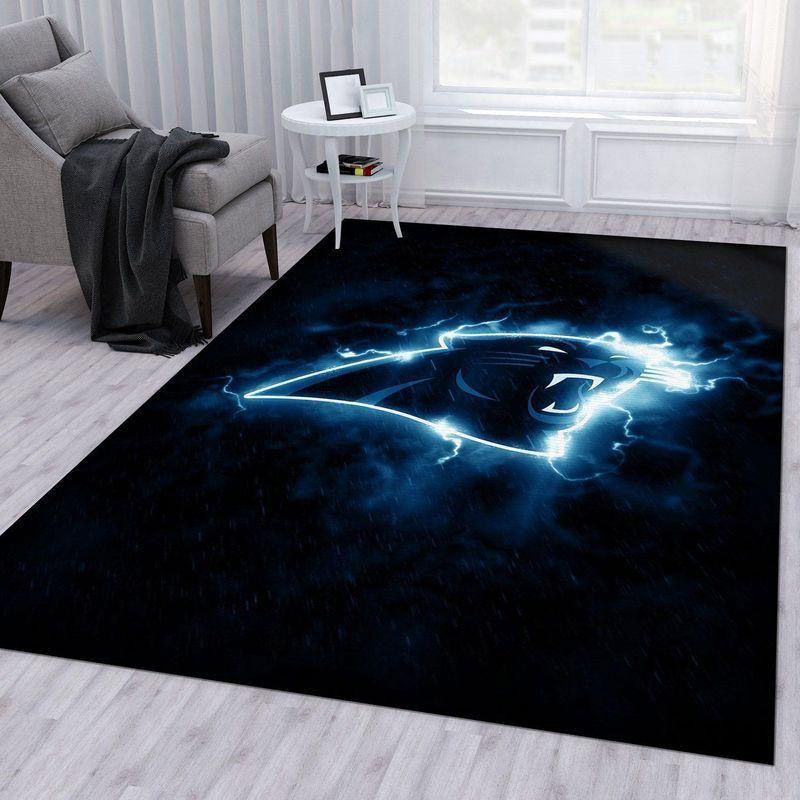 Carolina Panthers Area Rug NFL Area Rug Dining Room Rugs Indoor Rugs Rectangle Carpet
