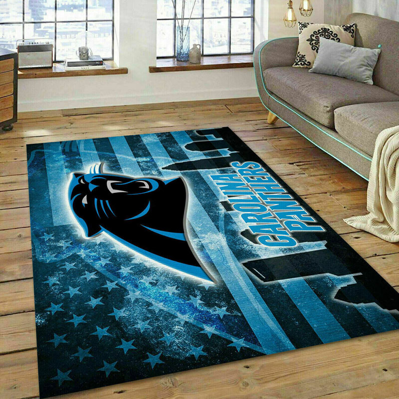 Carolina Panthers Area Rug NFL Area Rug Living Room Rug Indoor Rug Rectangle Carpet