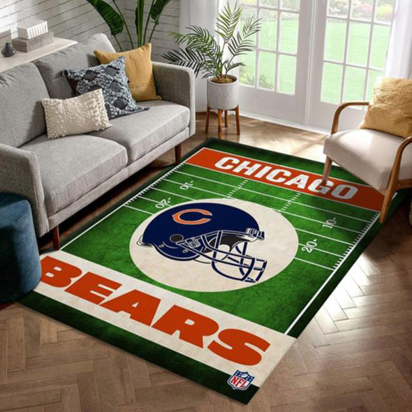 Chicago Bears Area Rug NFL Area Rug Bathroom Rug Indoor Rugs Rectangle Carpet