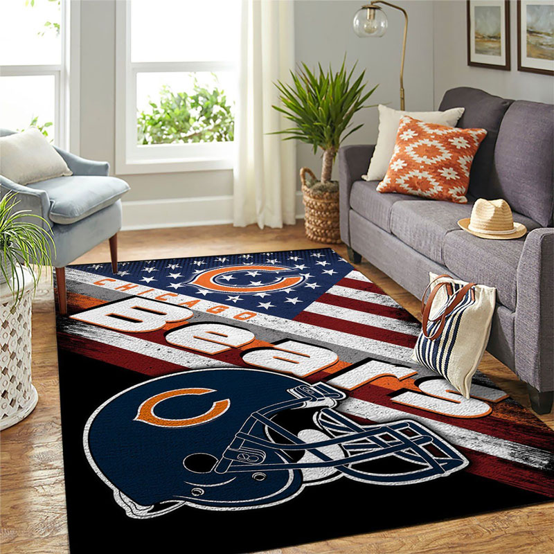 Chicago Bears Rug NFL Area Rug Bedroom Rug Indoor Rugs Rectangle Carpet