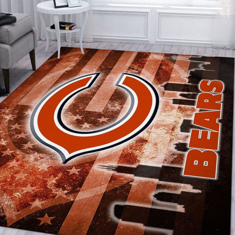 Chicago Bears Rug NFL Area Rug Living Room Rug Indoor Rugs Rectangle Carpet
