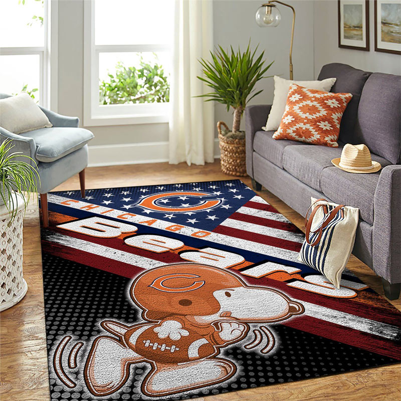 Chicago Bears Area Rug NFL Area Rug Bathroom Rug Indoor Rugs Rectangle Carpet