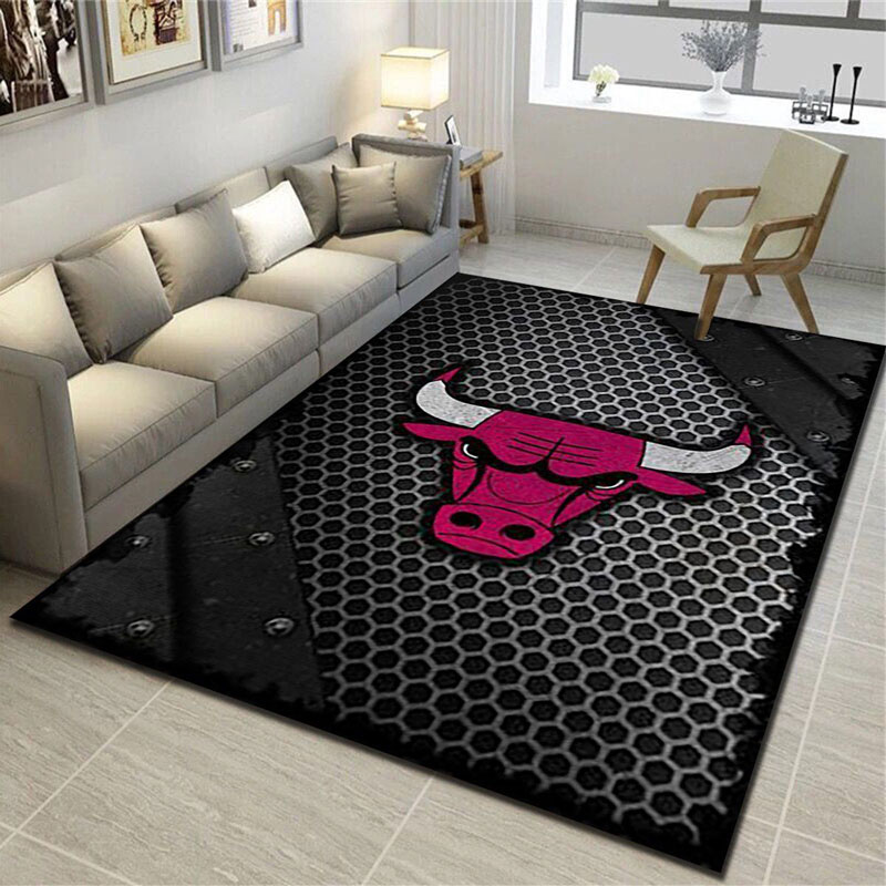 Chicago Bulls Rug NBA Area Rug Bedroom Area Rug Indoor Rug Rectangle Carpet