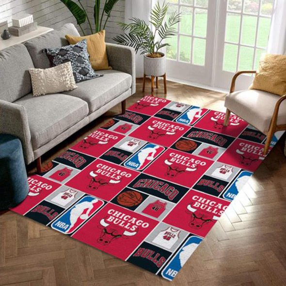 Chicago Bulls Rug NBA Area Rug Living Room Rug Indoor Rugs Rectangle Carpet