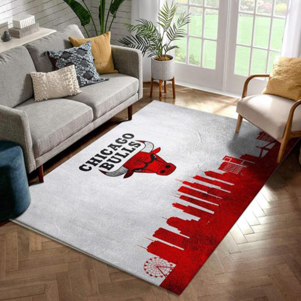 Chicago Bulls Rug NBA Area Rug Bathroom Rug Indoor Rug Rectangle Carpet