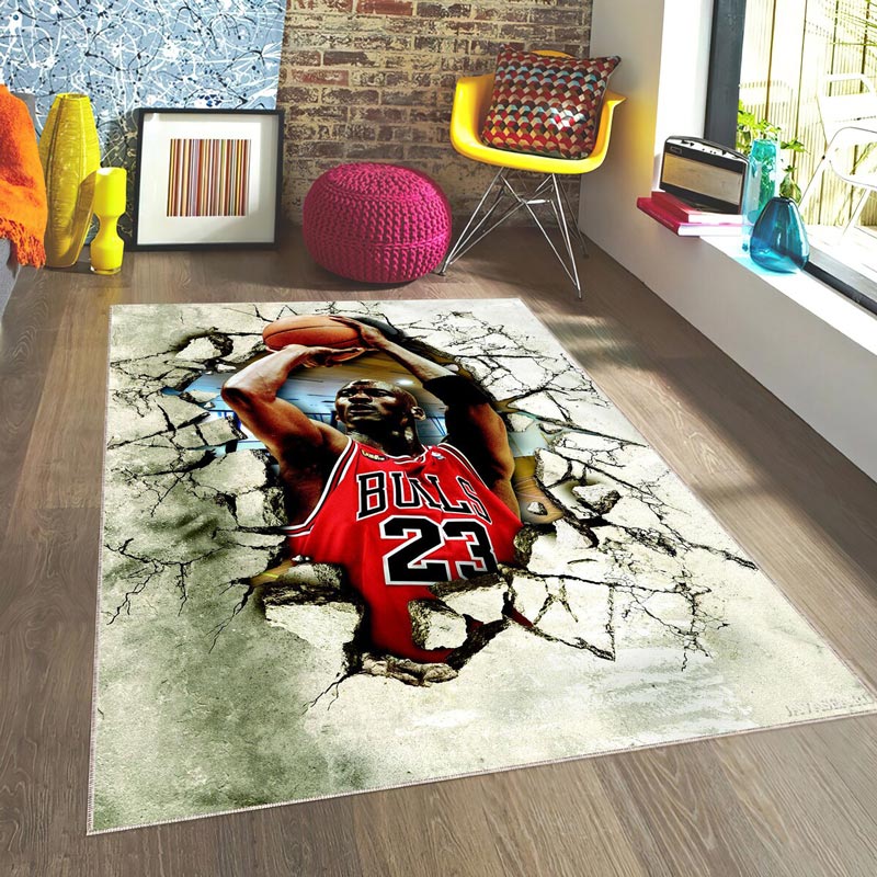 Chicago Bulls Rug NBA Area Rug Living Room Area Rug Indoor Indoor Rugs Rectangle Carpet