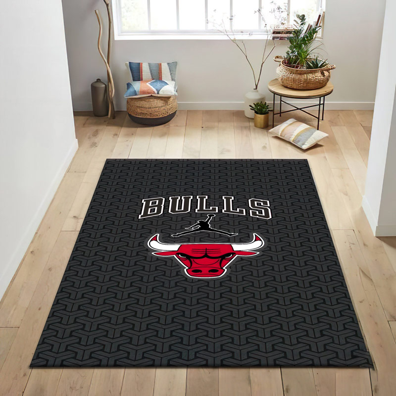 Chicago Bulls Rug NBA Area Rug Dining Room Rug Indoor Indoor Rugs Rectangle Carpet