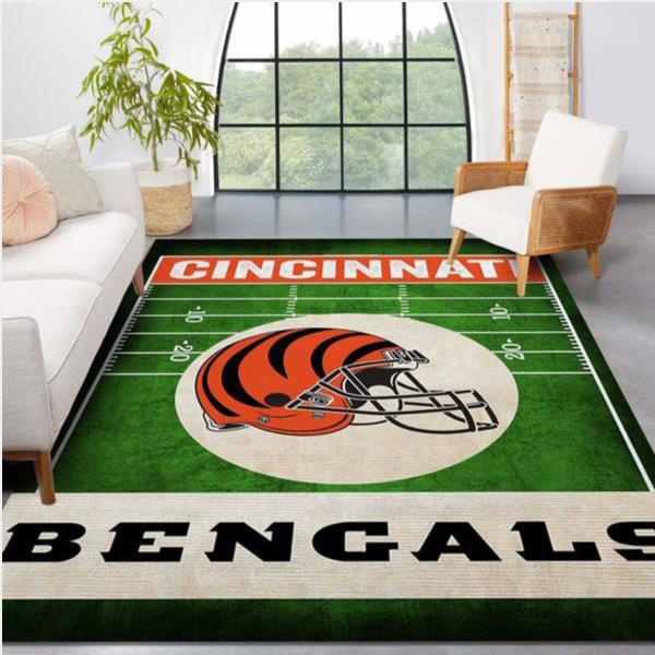 Cincinnati Bengals Rug NFL Area Rug Dining Room Rug Indoor Rug Rectangle Carpet