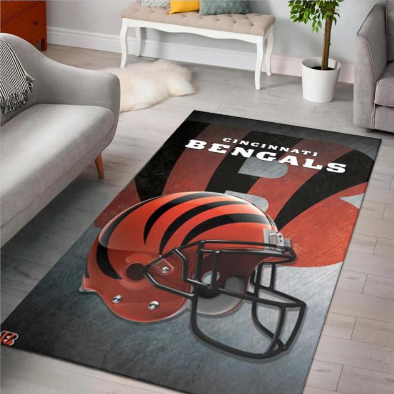 Cincinnati Bengals Rug NFL Area Rug Bedroom Area Rug Indoor Rugs Rectangle Carpet