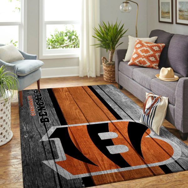 Cincinnati Bengals Rug NFL Area Rug Kitchen Rug Indoor Rugs Rectangle Carpet