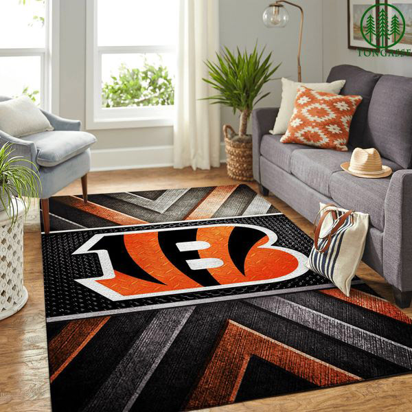 Cincinnati Bengals Rug NFL Area Rug Bathroom Rug Indoor Rugs Rectangle Carpet