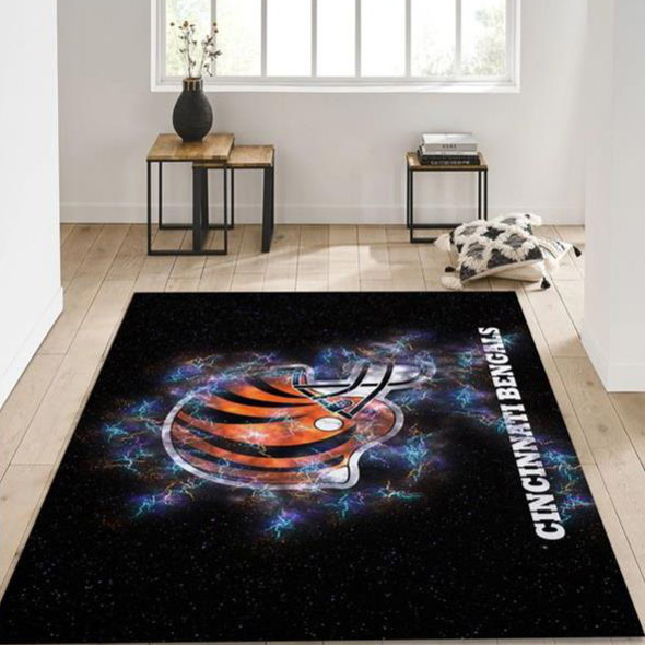 Cincinnati Bengals Rug NFL Area Rug Living Room Area Rug Indoor Indoor Rugs Rectangle Carpet