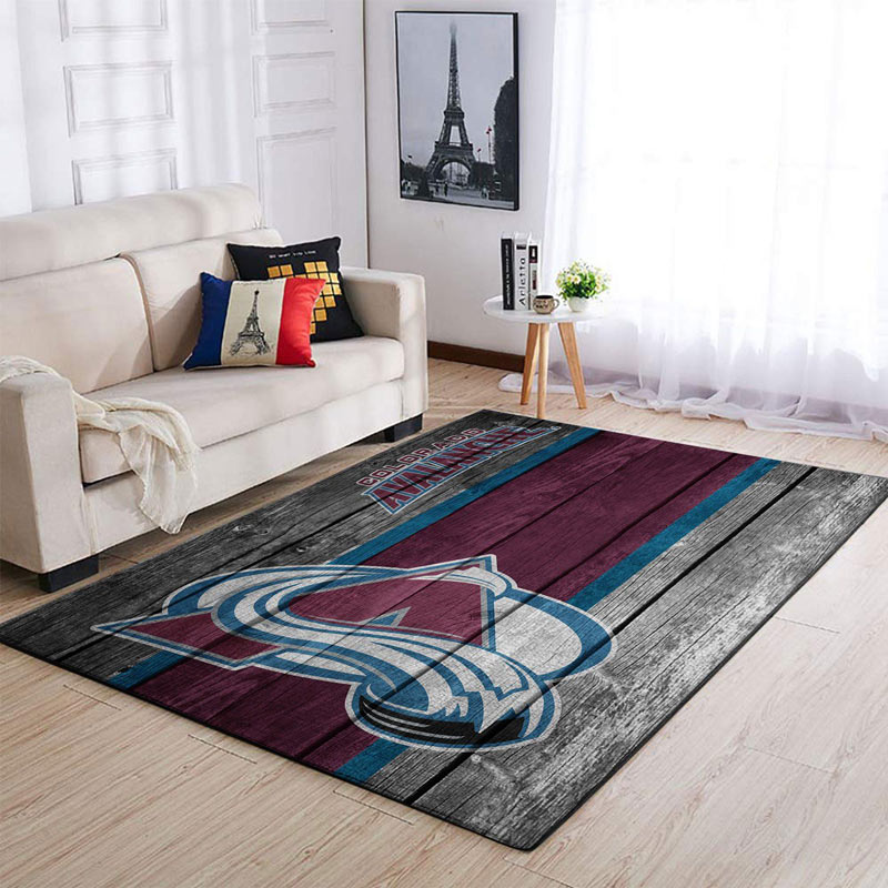 Colorado Avalanche Area Rug NHL Area Rug Dining Room Rug Indoor Rug Rectangle Carpet