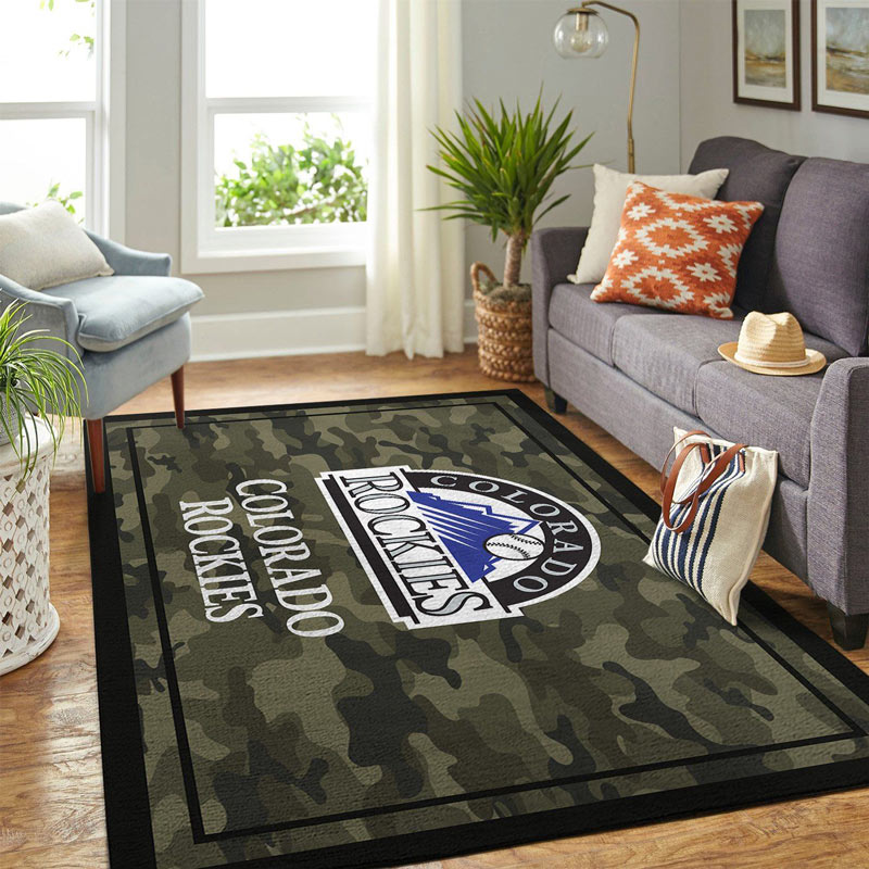 Colorado Rockies Rug MLB Area Rug Bedroom Area Rug Indoor Rug Rectangle Carpet