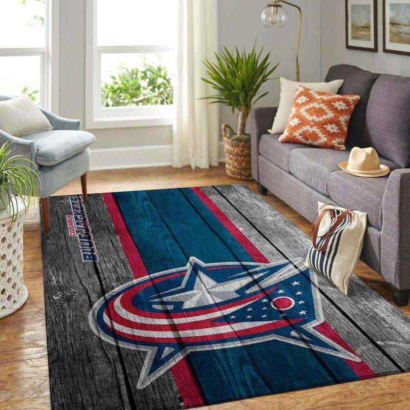 Columbus Blue Jackets Area Rug NHL Area Rug Bathroom Rug Indoor Rug Rectangle Carpet