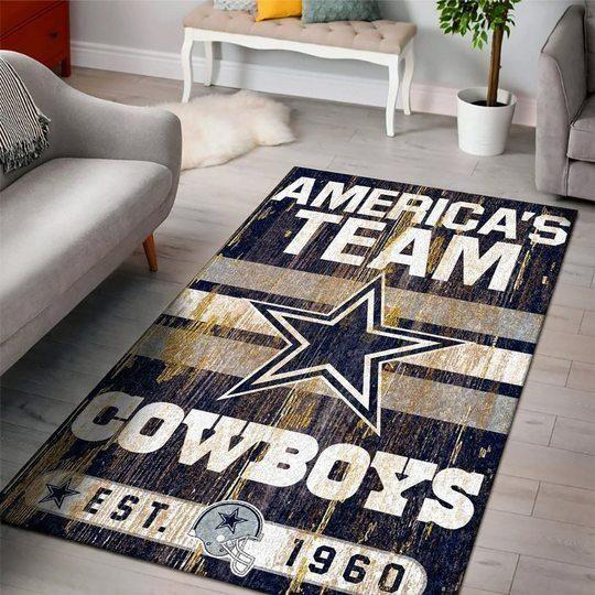 Dallas Cowboys Area Rug NFL Area Rug Living Room Area Rug Indoor Rugs Rectangle Carpet