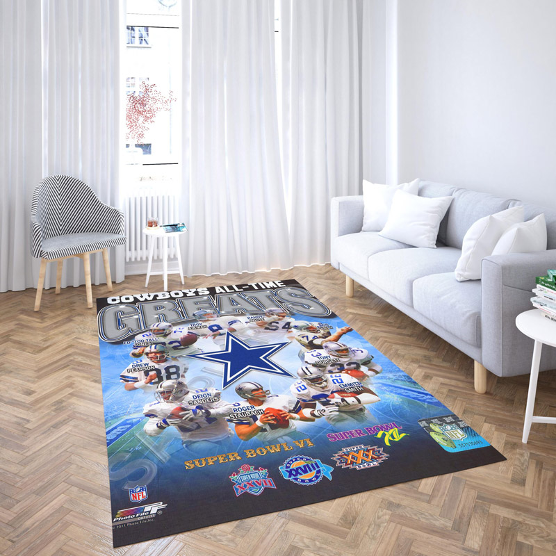Dallas Cowboys Rug NFL Area Rug Dining Room Rug Indoor Rug Rectangle Carpet
