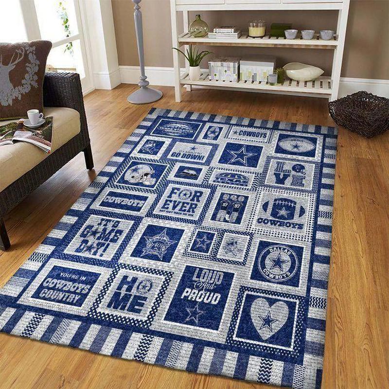 Dallas Cowboys Rug NFL Area Rug Bedroom Area Rug Indoor Rug Rectangle Carpet