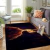 deer area rug living room rug lonely fire walker