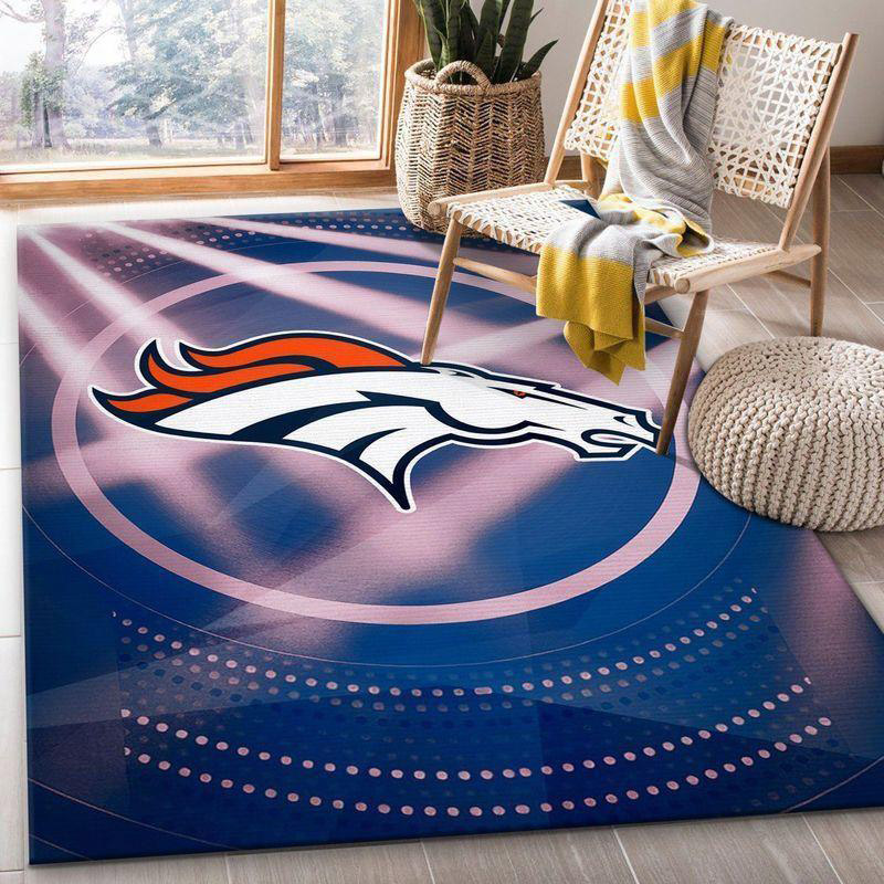 Denver Broncos Area Rug NFL Area Rug Living Room Area Rug Indoor Rugs Rectangle Carpet
